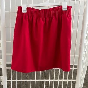 J CREW red mini skirt with pockets